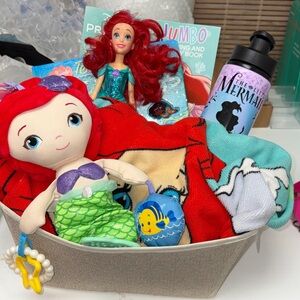 Disney Ariel BUNDLE: towel dolls cup books
